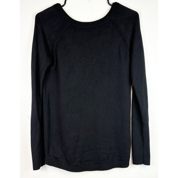 Lululemon Unity Open Back Sweater Black Long Sleeve, Size 6 - Picture 1 of 8